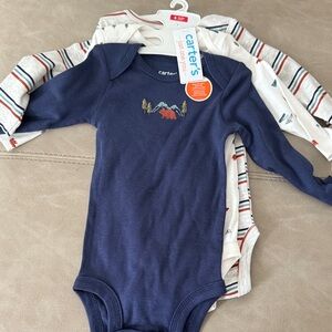 NWT Carter's Navy and Cream Bodysuit Set